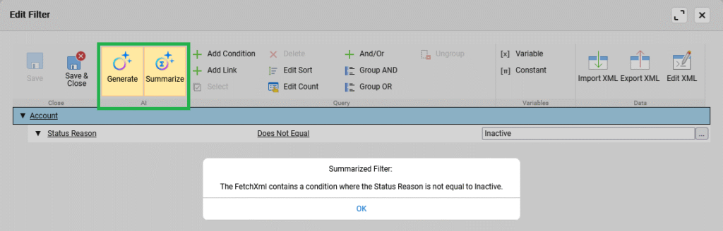 A new functionality available in Resco App Configurator enabling to generate and analyze sync fetches with the help of AI