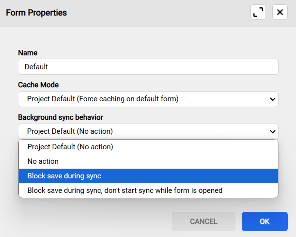 Background sync setings