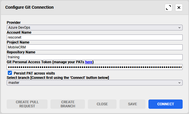 DevOps integration in Resco