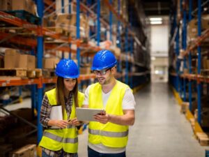 Organized warehouse and technicians.