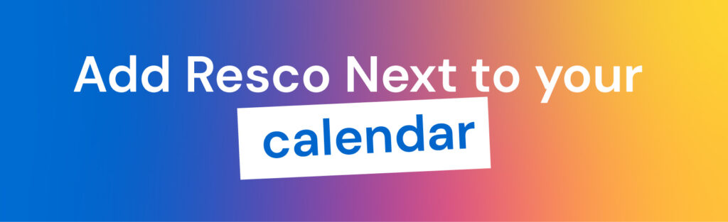Resco Next 2025 save the date calendar placeholder 1024x313