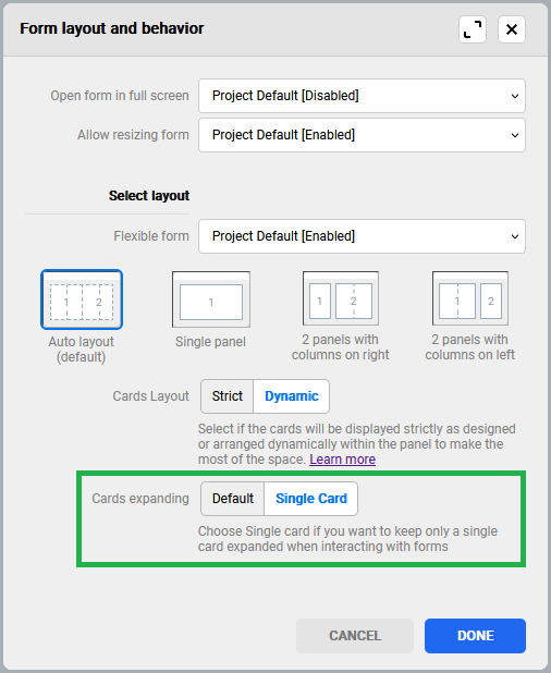 Single card setup