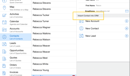 Puis-je copier un contact téléphonique dans CRM ? Oui, avec Resco Mobile CRM vous pouvez le faire.