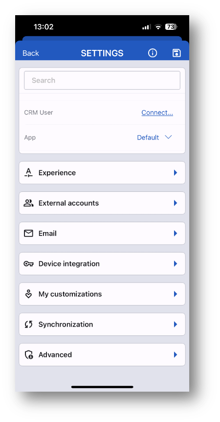 redesgined settings mobile app