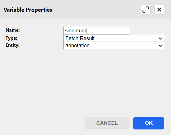 setting up a signature variables in Report Designer
