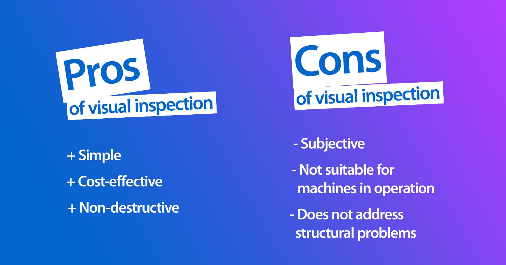 visual inspection pros cons