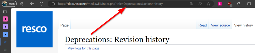 wiki deprecations tracking with RSS 1024x213